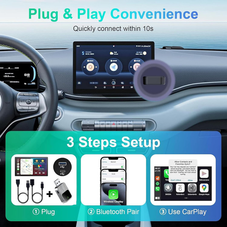 کارپلی و اندروید اتو مدل 2in1 Carplay/Android Auto k2