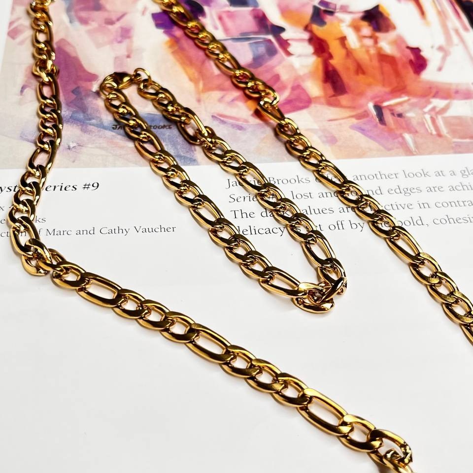 ست  گردنبند و دستبند مردانه مدل کارتیر Cartier جنس استیل عیار 316 رنگ کاملا ثابت کد ztk (پس کرایه)