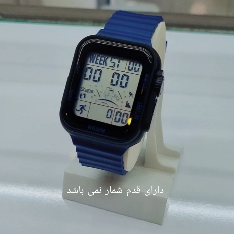 ساعت مچی دیجیتال مدل اسپرت تک زمانه کرنوگراف بند پیو ضد آب استخری کد B2