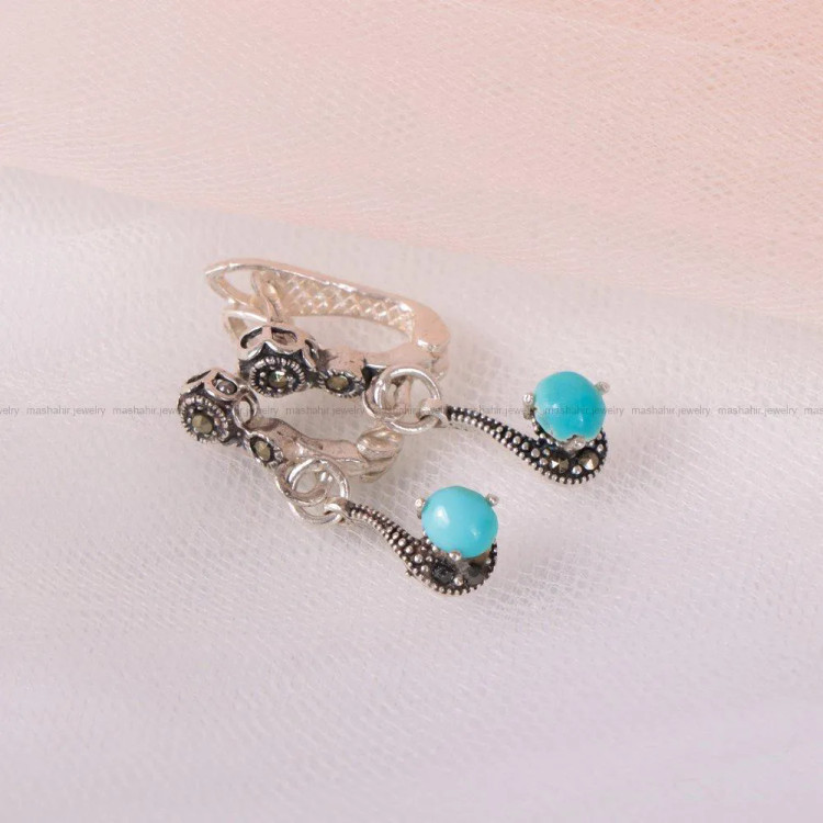 گوشواره فیروزه زنانه کد 2168