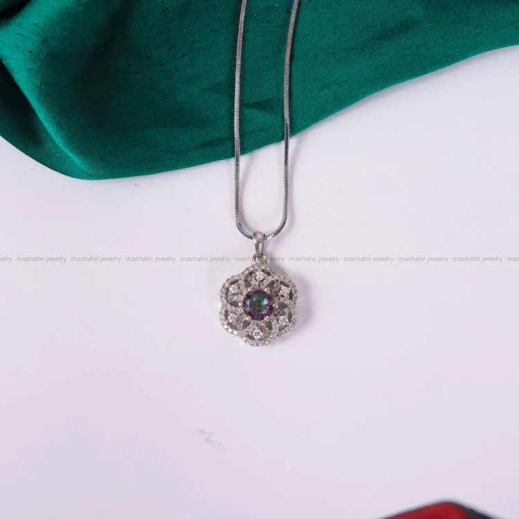 گردنبند طرح توپاز زنانه کد 2393