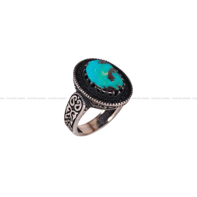 انگشتر فیروزه شجری مردانه کد 2833