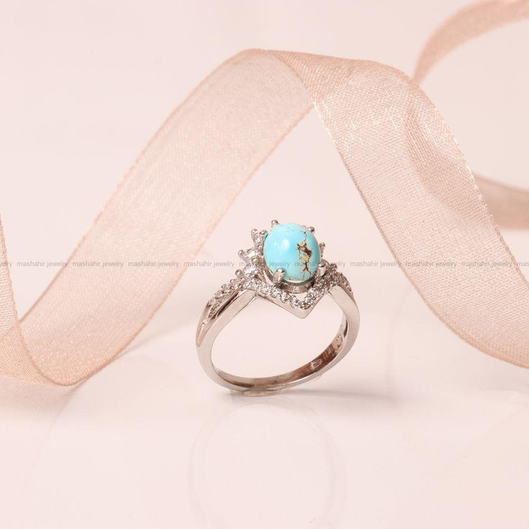 انگشتر فیروزه شجری زنانه کد 9304