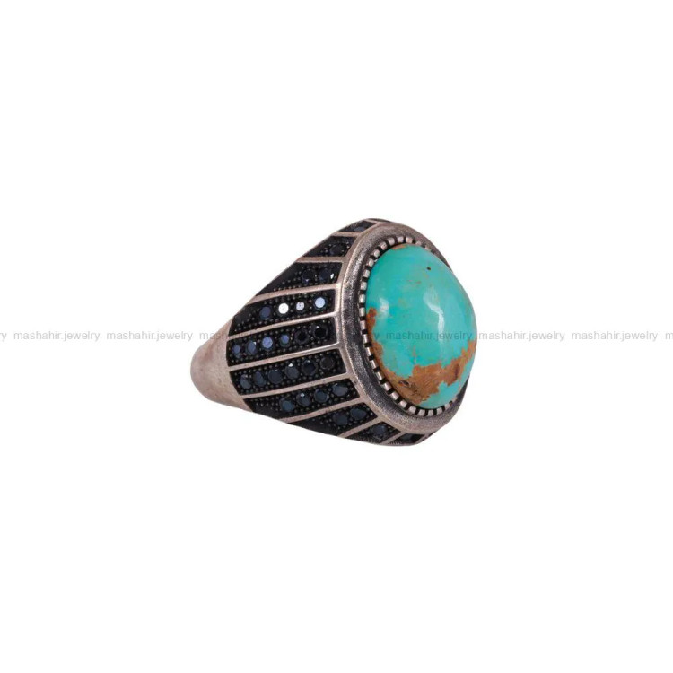 انگشتر فیروزه شجری مردانه کد 2979