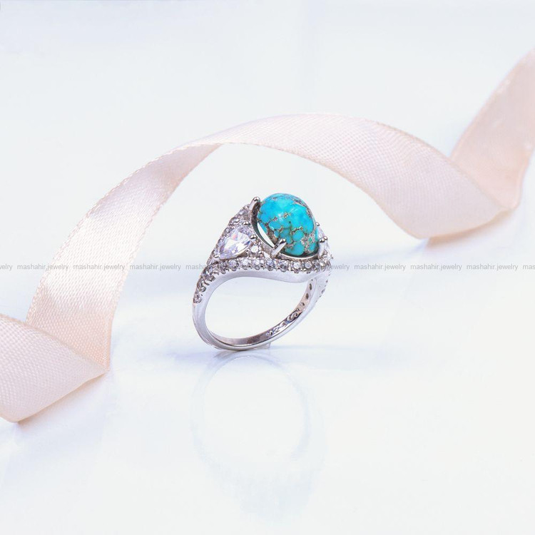 انگشتر فیروزه شجری زنانه کد 9431