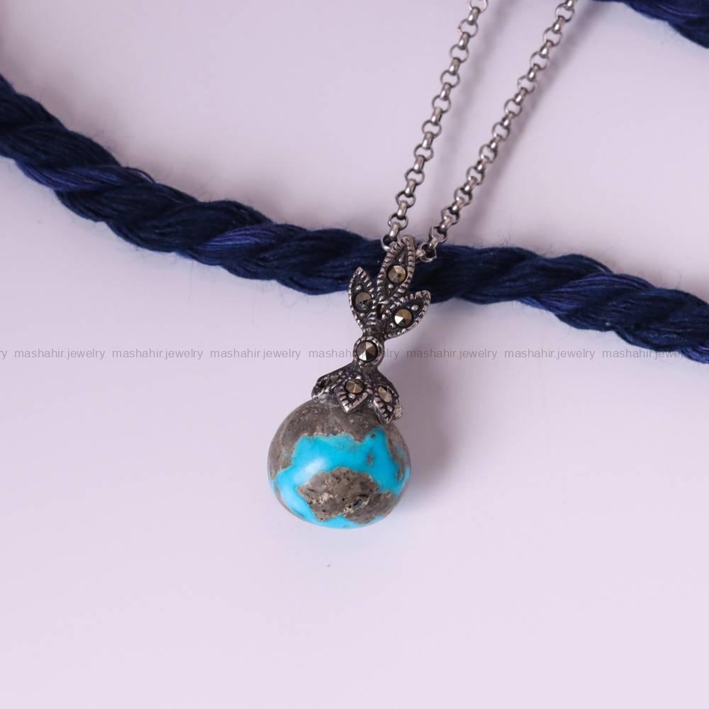 گردنبند فیروزه زنانه کد 5411