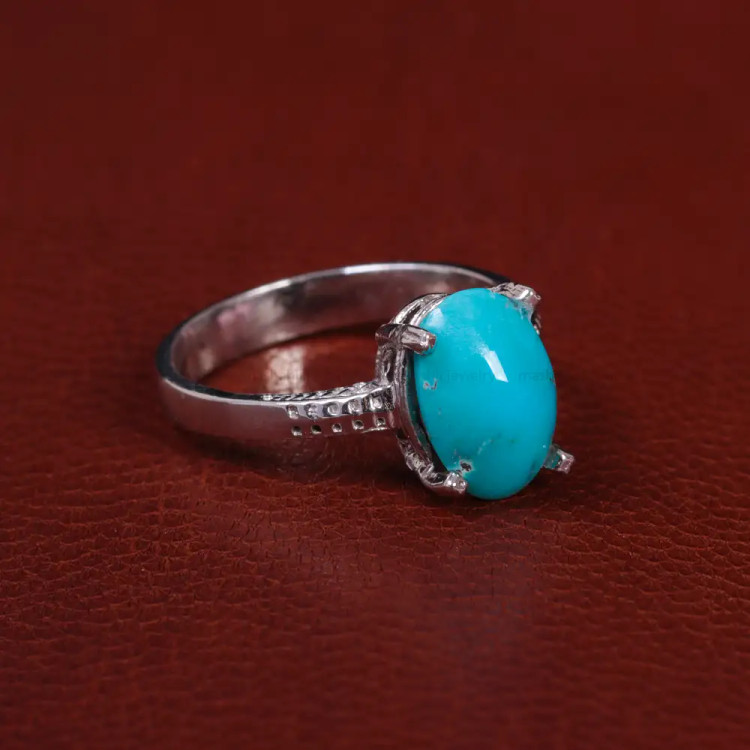 انگشتر فیروزه عجمی زنانه کد 15484