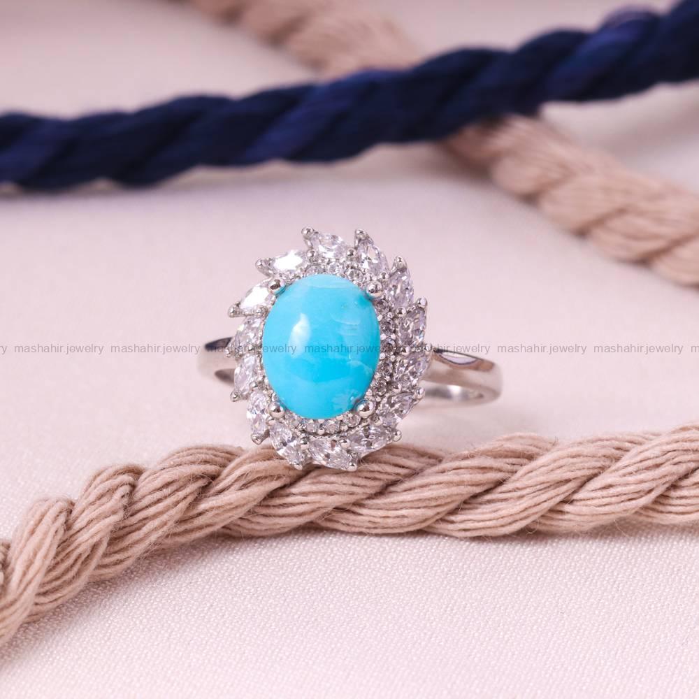 انگشتر فیروزه شجری زنانه کد 5580