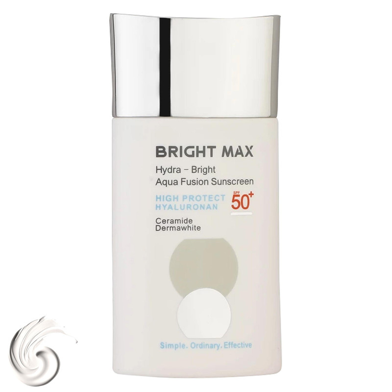 فلوئید ضدآفتاب بی‌رنگ برایت مکس SPF50 مدل هیدرابرایت ‌مناسب انواع پوست، حجم 50 میلی‌لیتر