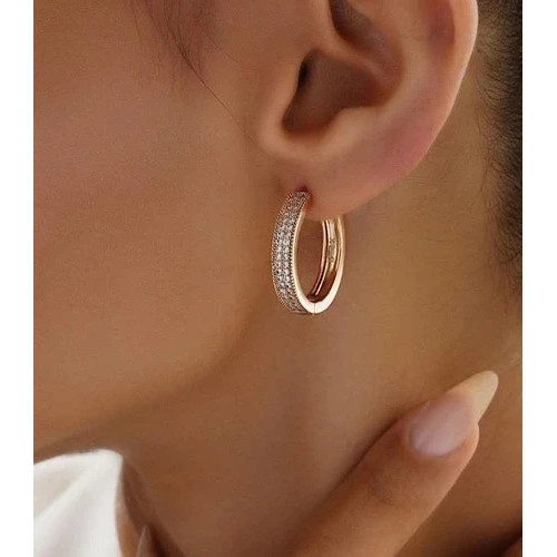 گوشواره حلقه ای ژوپینگ فول نگین مجلسی