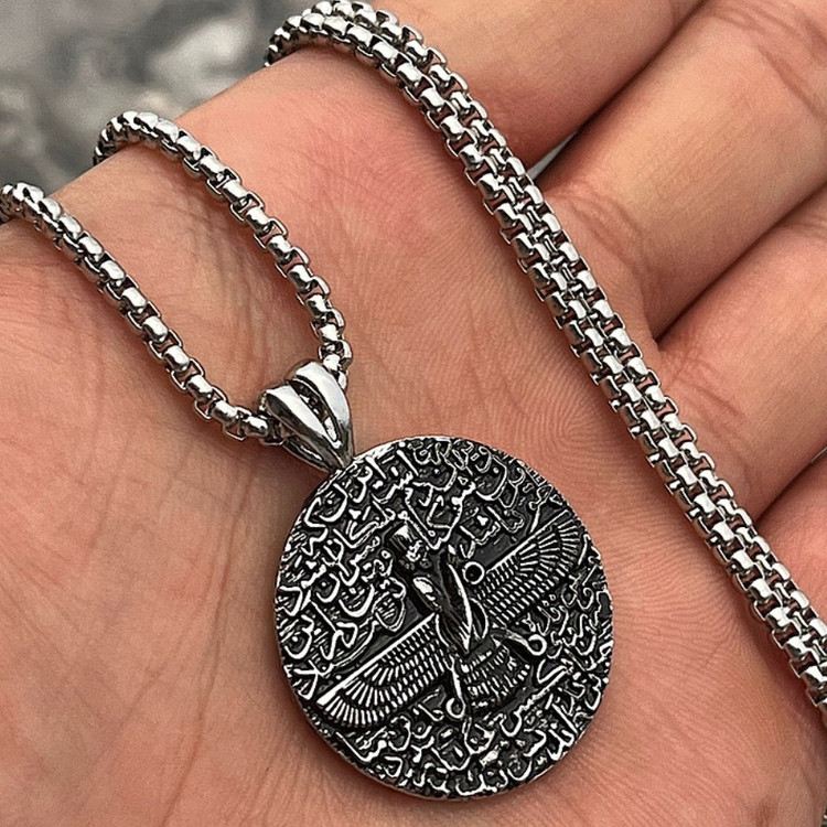 گردنبند دایره فروهر پر کار خاص