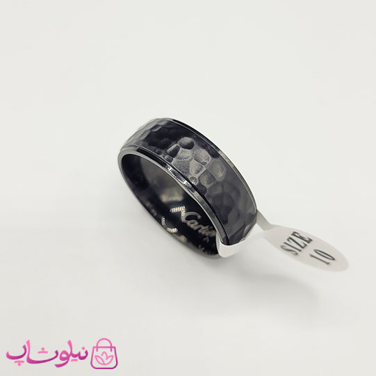 انگشتر مردانه کارتیه مدل طرحدار فول مشکی کد 460