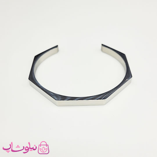 دستبند بنگل مردانه مدل سون نقره ای رنگ کد 370