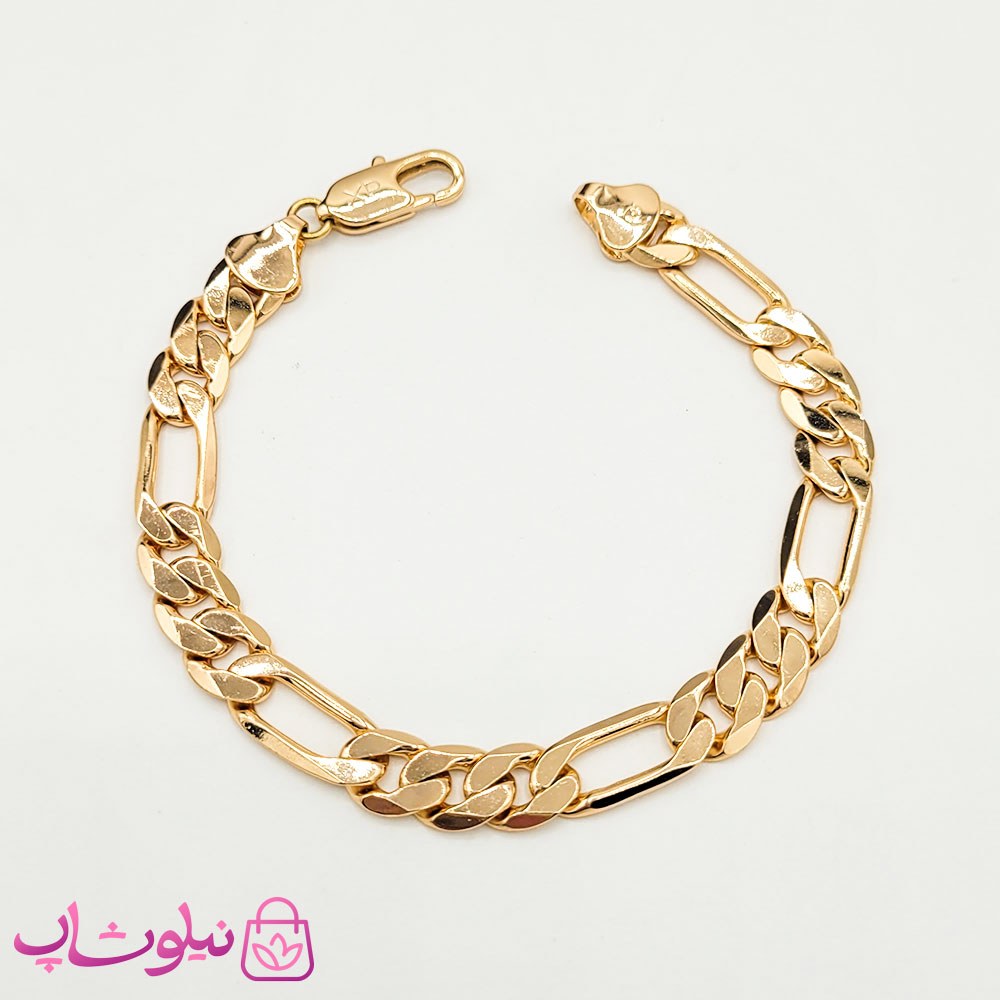 دستبند زنانه مردانه ژوپینگ طرح فیگارو طلایی کد 1991