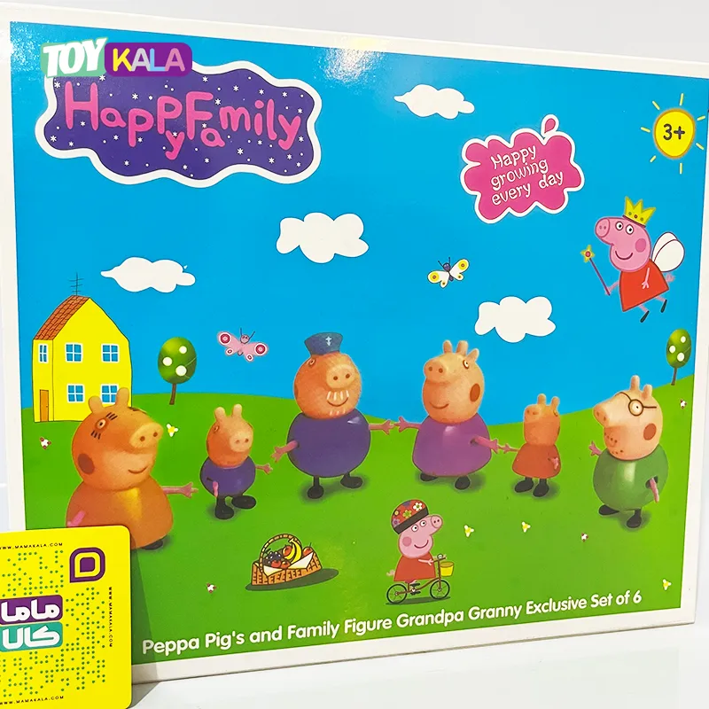 اسباب بازی ست فیگور خانواده پپاپیگ 6 عددی مدل HappyFamily
